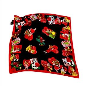 Vintage silk scarf with valentines cards